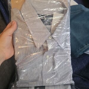 Ralph Lauren Navy Striped Dress Shirt